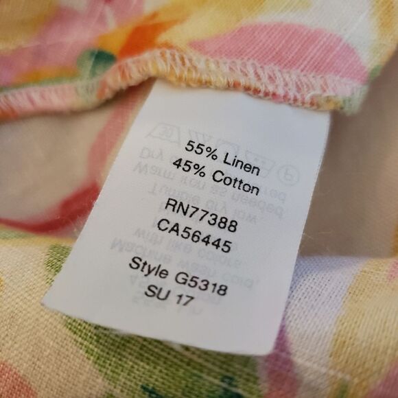 J. Crew Linen Tropical Print Tank Sz 6 - Picture 5 of 6